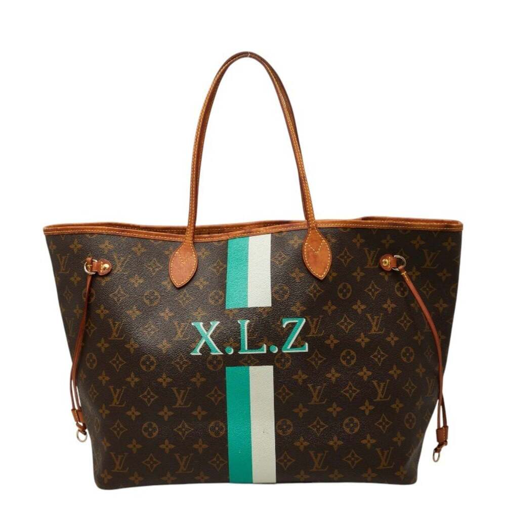 LOUIS VUITTON Authentic Brown Monogram Leather Neverfull GM Shoulder Bag